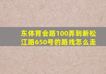 东体育会路100弄到新松江路650号的路线怎么走